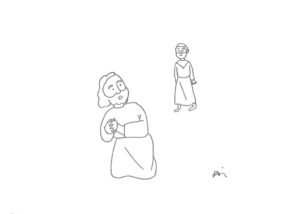 2020年7・8・9月号　21課　モノクロイラスト