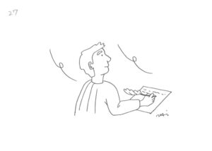 2020年10・11・12月号　27課　モノクロイラスト