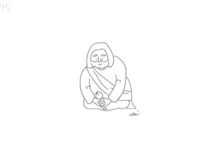 2021年1・2・3月号　45課　モノクロイラスト