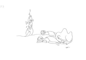 2020年7・8・9月号　23課　モノクロイラスト