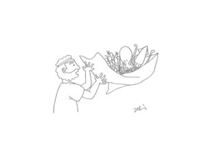 2020年4・5・6月号　9課モノクロイラスト