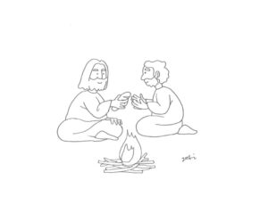 2020年4・5・6月号　4課モノクロイラスト