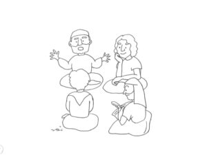 2021年4・5・6月号　3課　モノクロイラスト