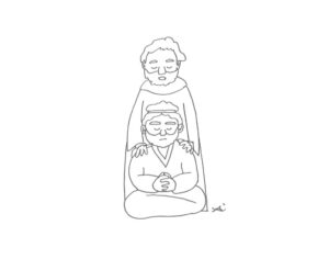 2021年4・5・6月号　5課　モノクロイラスト