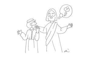 2021年1・2・3月号　47課　モノクロイラスト