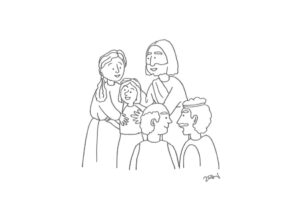 2021年1・2・3月号　46課　モノクロイラスト