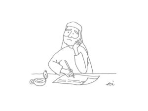 2021年4・5・6月号　10課　モノクロイラスト