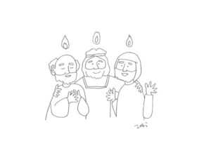 2020年4・5・6月号　6課モノクロイラスト