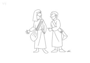 2021年1・2・3月号　44課　モノクロイラスト
