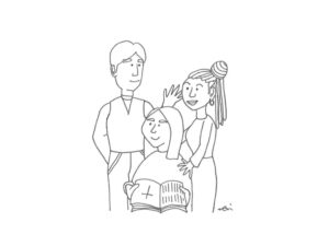 2021年4・5・6月号　6課　モノクロイラスト