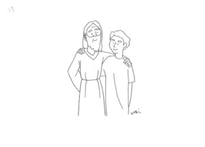 2020年10・11・12月号　33課　モノクロイラスト